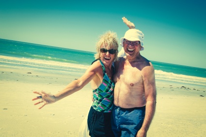Happy Couple On Beach In Florida