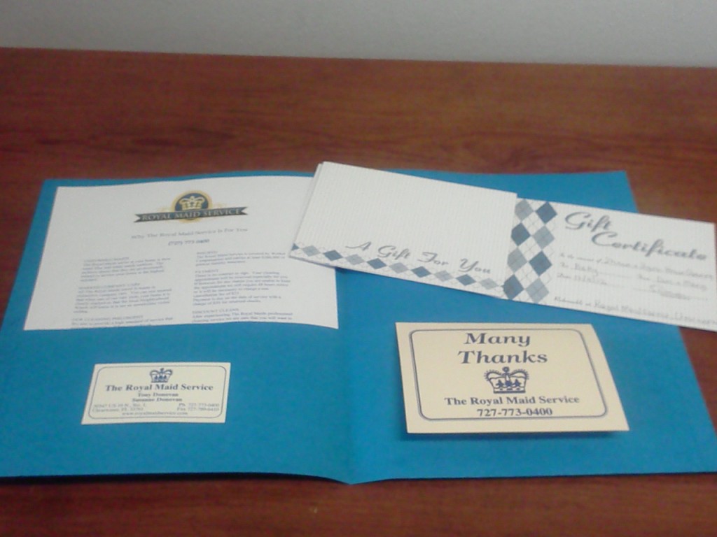 Holiday cleaning gift certificates
